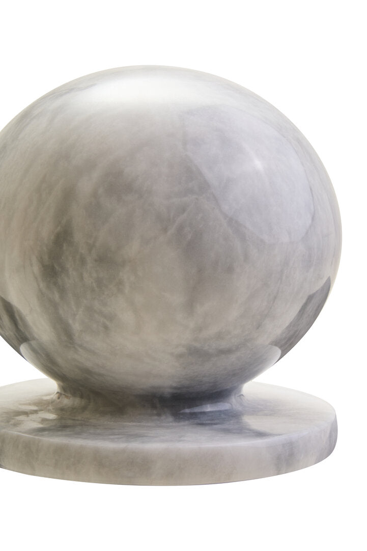 Zoro White Marble Ball Sculpture - Macro