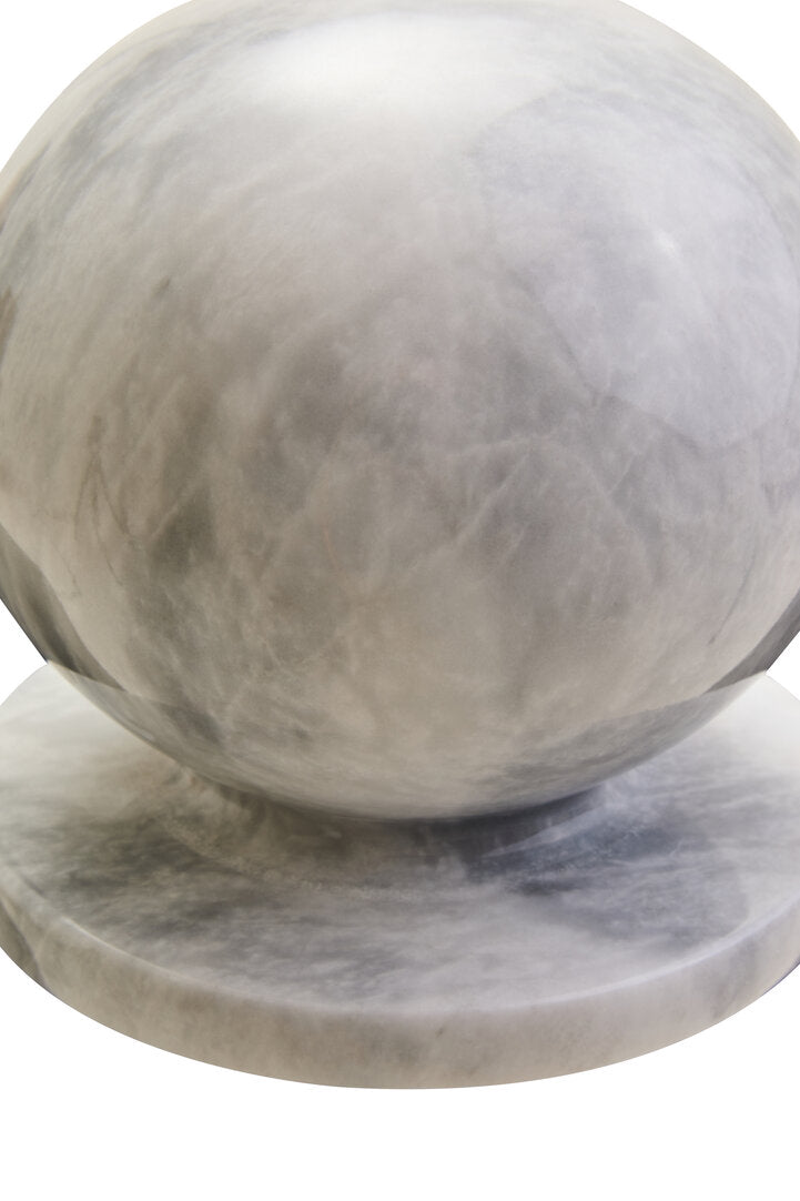 Zoro White Marble Ball Sculpture - Macro
