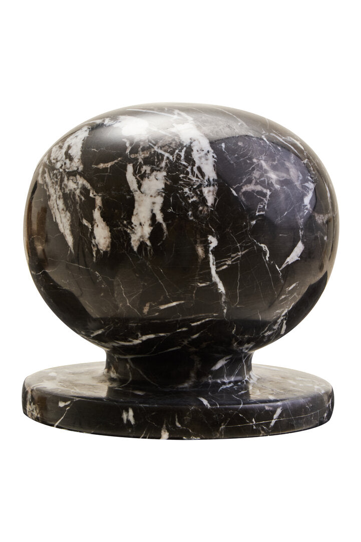 Zoro Black and White Veined Marble Ball Sculpture - Main