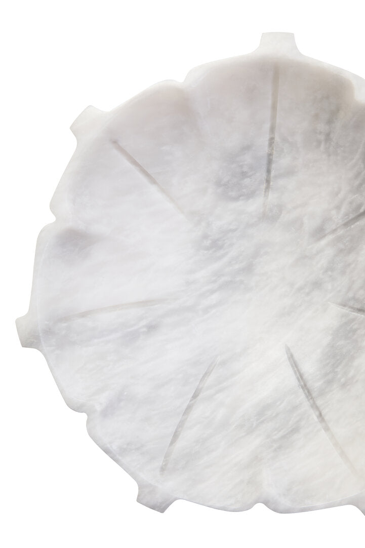 Zoro Medium White Marble Lotus Bowl