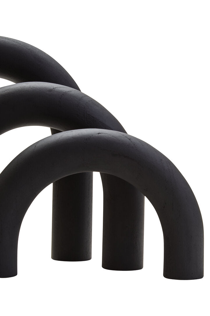 Cato Black Wood Arch Sculpture - Macro