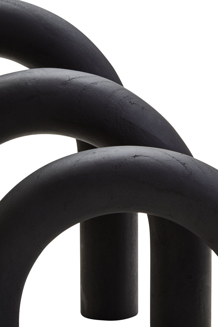 Cato Black Wood Arch Sculpture - Macro