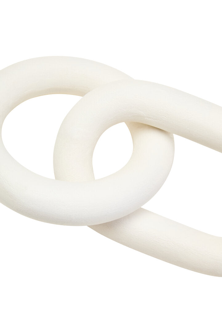 Cato White Wood 2 Link Chain Decor - Macro