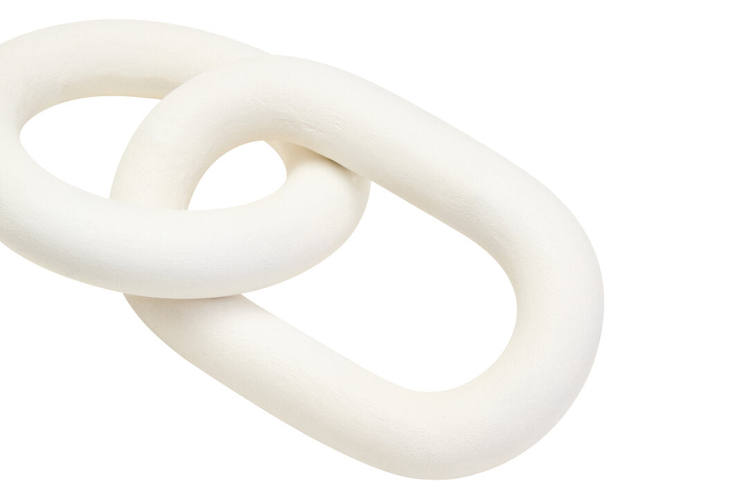 Cato White Wood 2 Link Chain Decor - Macro