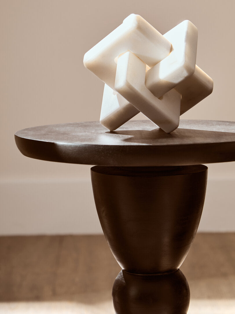 Nason White Marble Knot Sculpture - Lifestyle