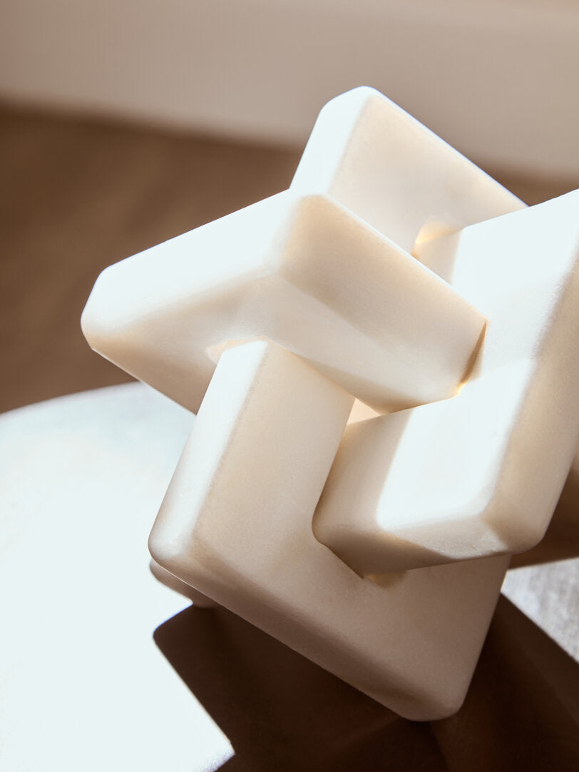 Nason White Marble Knot Sculpture - Lifestyle