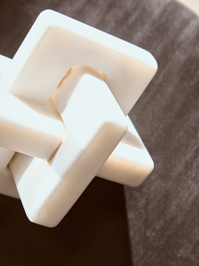 Nason White Marble Knot Sculpture - Lifestyle