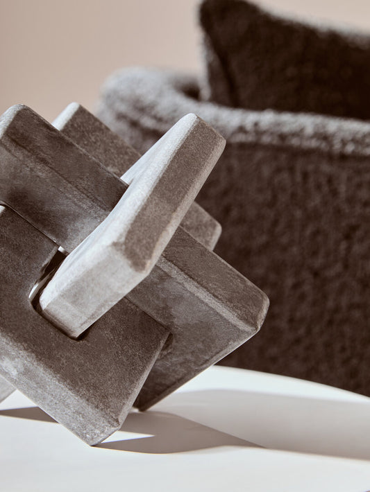 Nason Grey Marble Knot Sculpture - Lifestyle