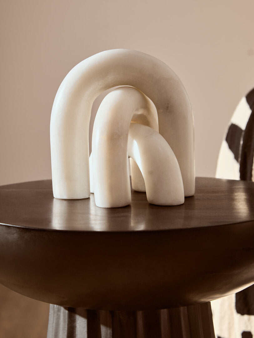 Nason White Marble Arch Decor Sculpture - Lifestyle
