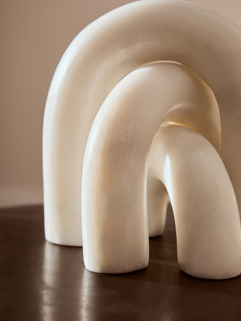 Nason White Marble Arch Decor Sculpture - Lifestyle