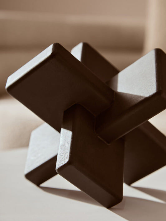 Cato Black Wood Sculpture - Lifestyle