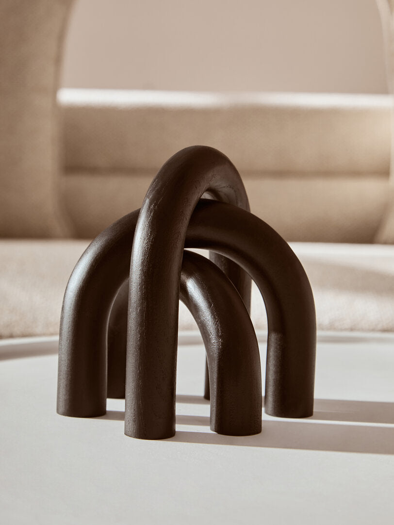 Cato Black Wood Arch Sculpture - Lifestyle