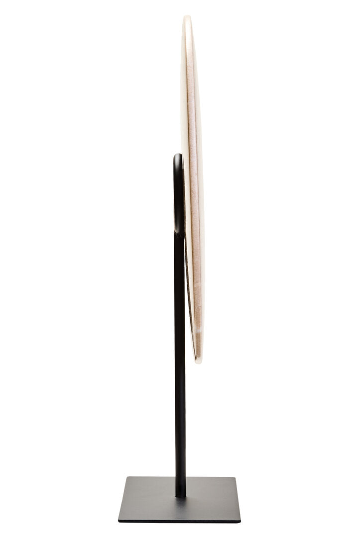 Zoro Large Cream Marble Round Dia 30cm Disc Sculpture - Additional