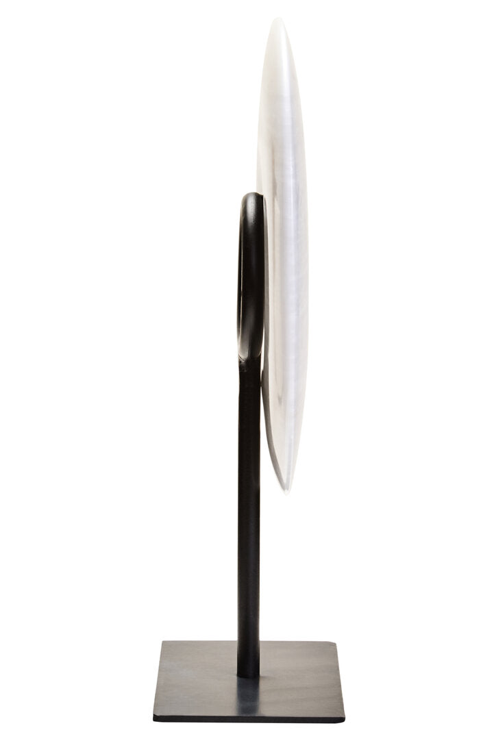 Zoro Small Round Dia 20cm Grey Marble Disc Sculpture - Additional