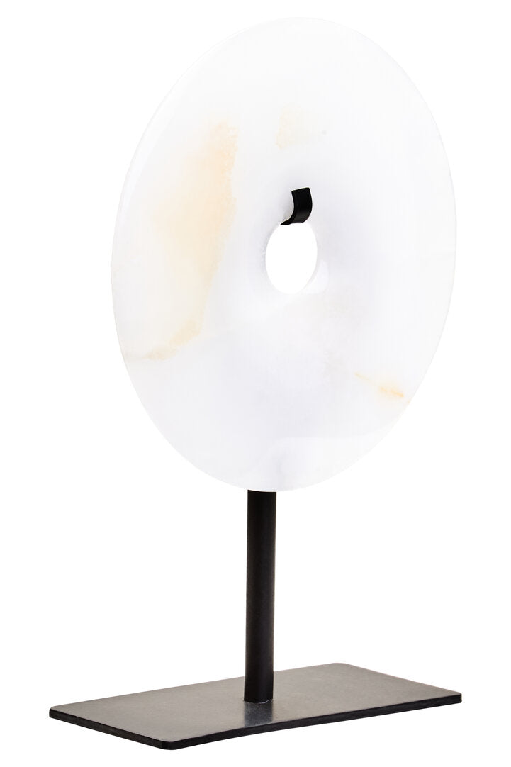 Oleena Extra Small Round Dia 15cm Onyx Disc Sculpture - Additional