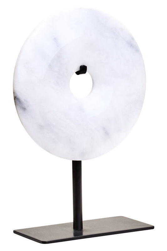 Zoro Extra Small Round Dia 15cm Grey Marble Disc Sculpture - Additional