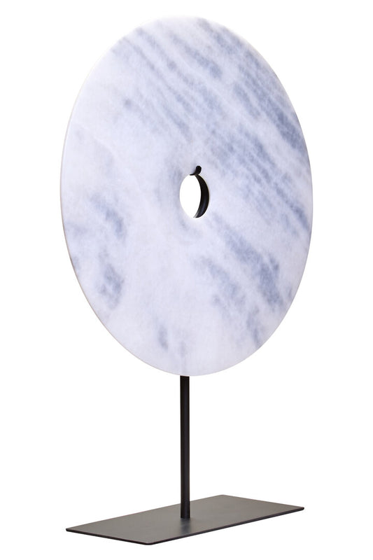 Zoro Extra Large Round Dia 35cm White Marble Disc Sculpture - Additional