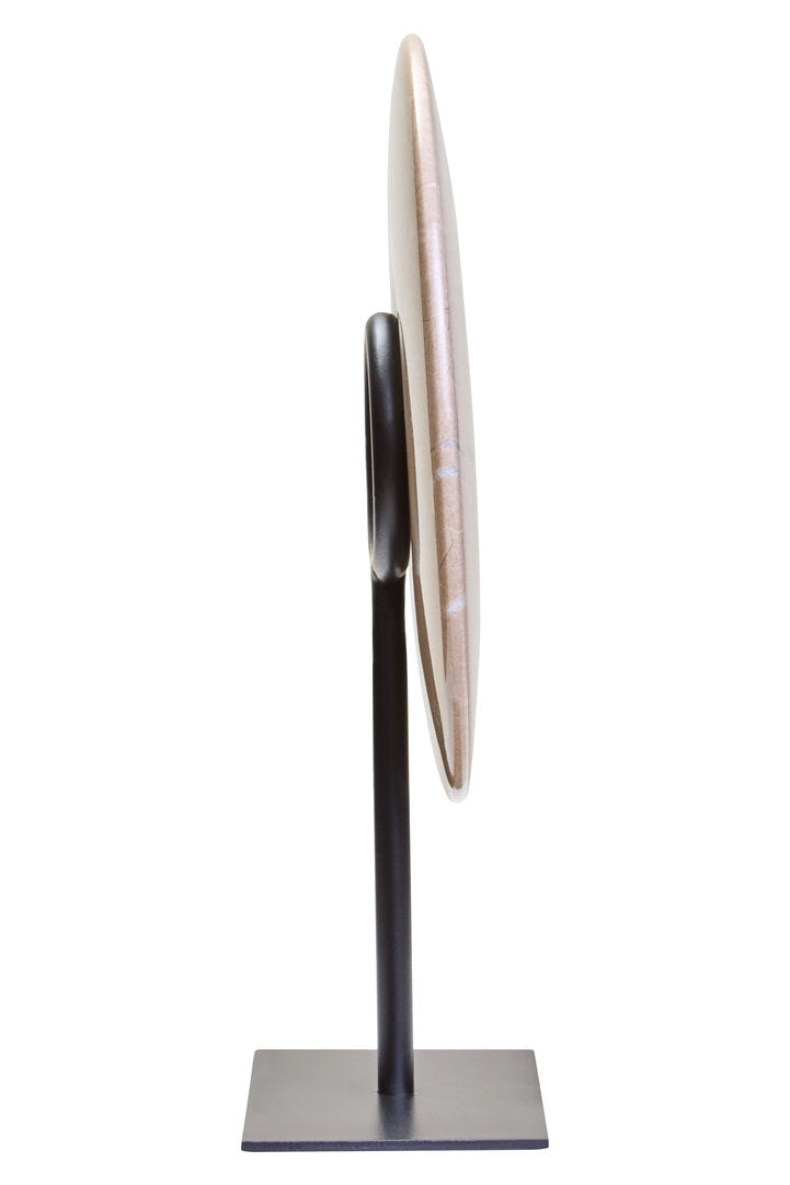 Zoro Small Cream Marble Round Dia 20cm Disc Sculpture - Additional