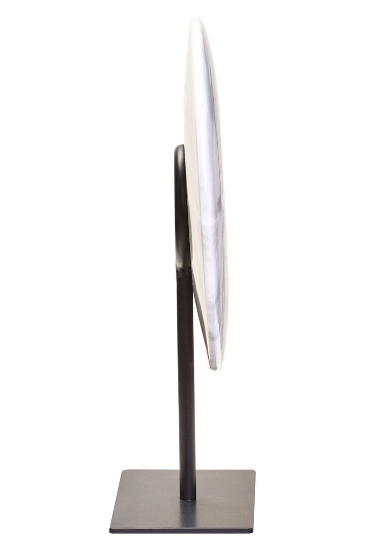 Zoro Small Round Dia 20cm White Marble Disc Sculpture - Additional