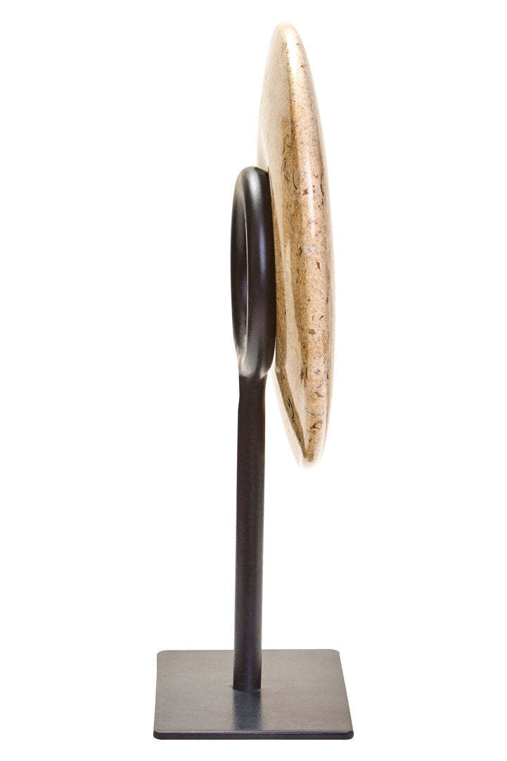 Zoro Small Natural Speckled Marble Round Dia 20cm Disc Sculpture - Additional