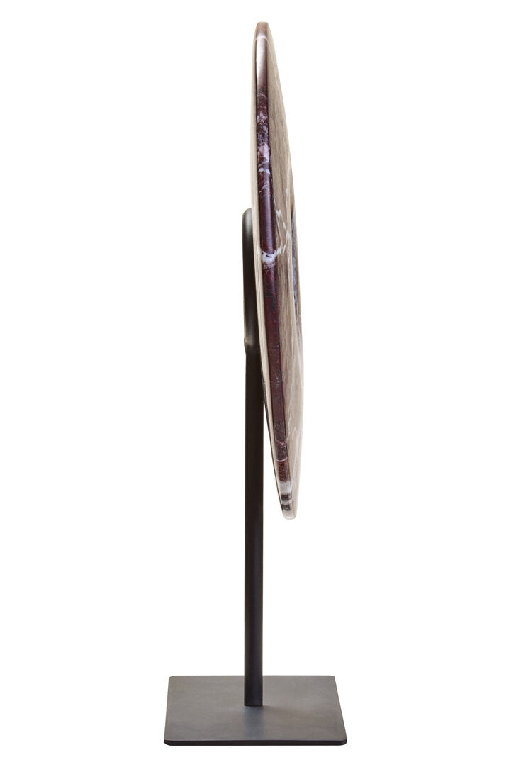 Salmo Small Red Marble Round Dia 20cm Disc Sculpture - Additional