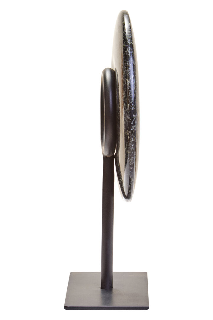 Salmo Extra Small Black Marble Round Dia 15cm Disc Sculpture - Additional