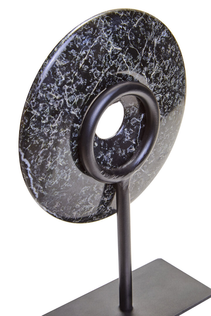 Salmo Extra Small Black Marble Round Dia 15cm Disc Sculpture
