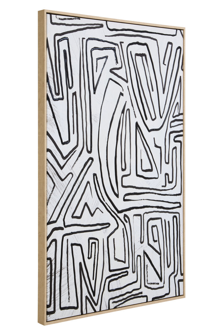 Astratto Abstract Black and Cream Textured Wall Art - Additional