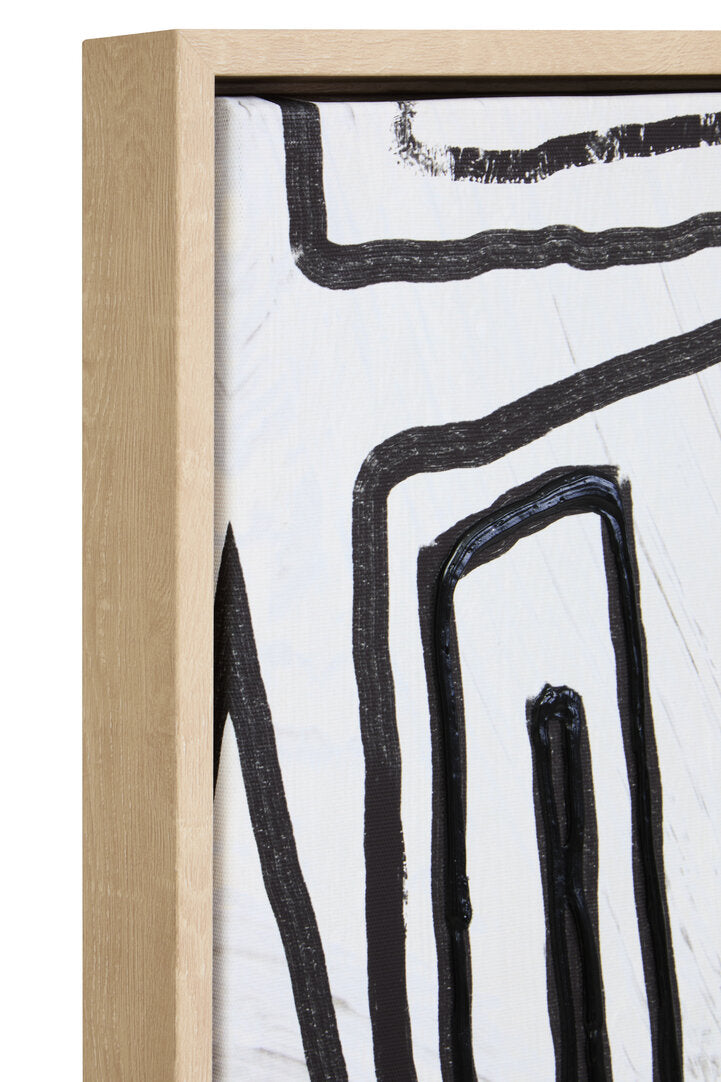 Astratto Abstract Black and Cream Textured Wall Art - Macro