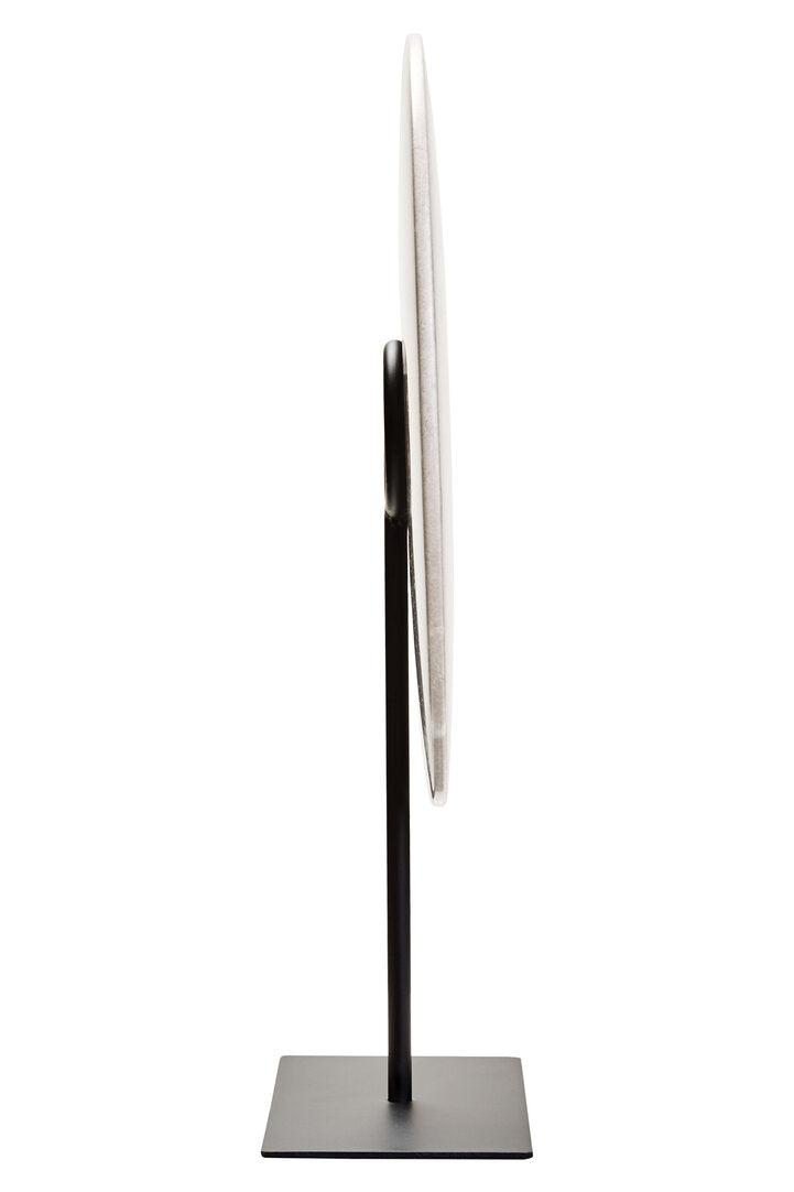 Zoro Large Round Dia 30cm Grey Marble Disc Sculpture - Additional