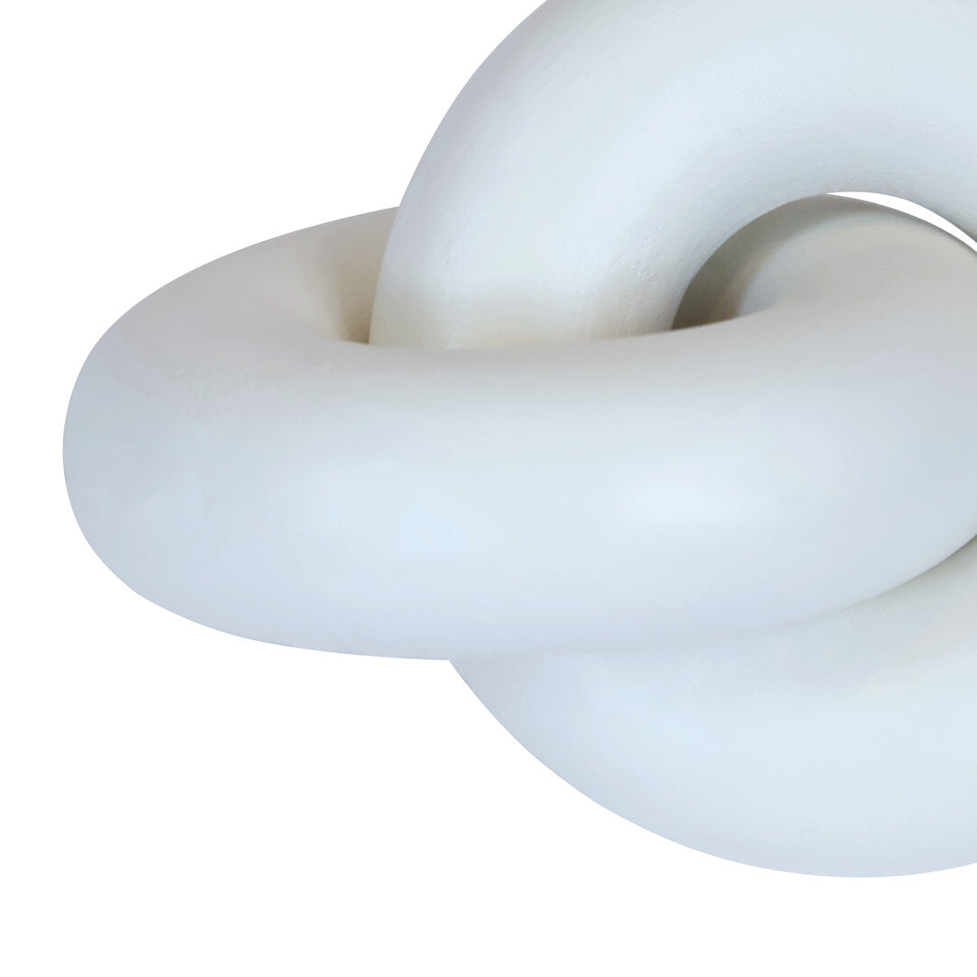 Cato White Wood Small Knot Decor