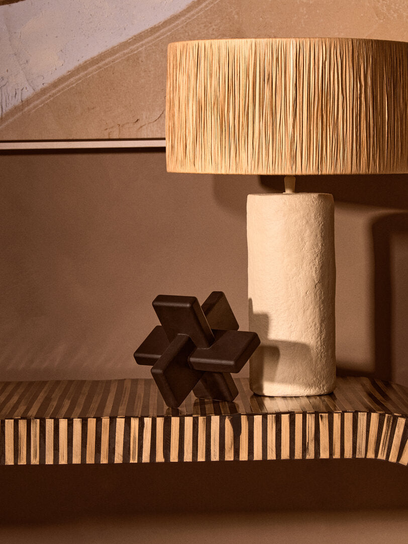 Cato Black Wood Sculpture - Lifestyle