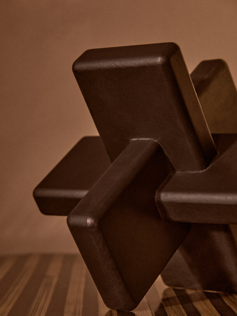 Cato Black Wood Sculpture - Lifestyle