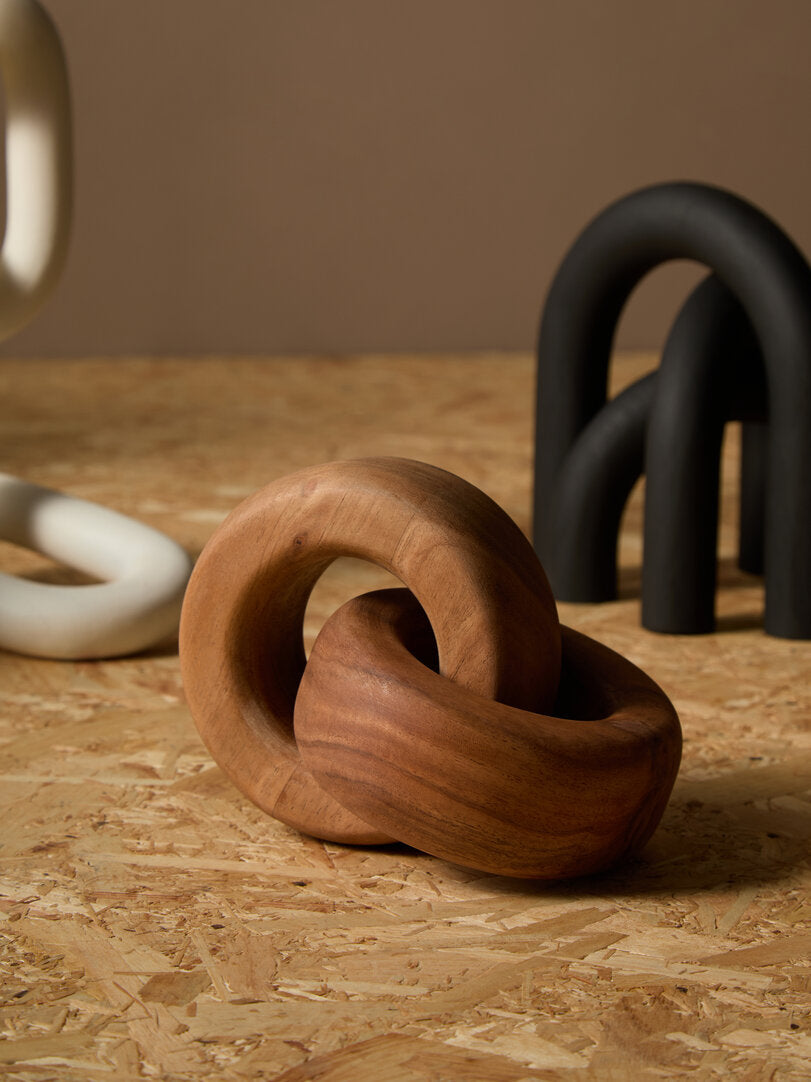 Cato Black Wood Arch Sculpture - Lifestyle
