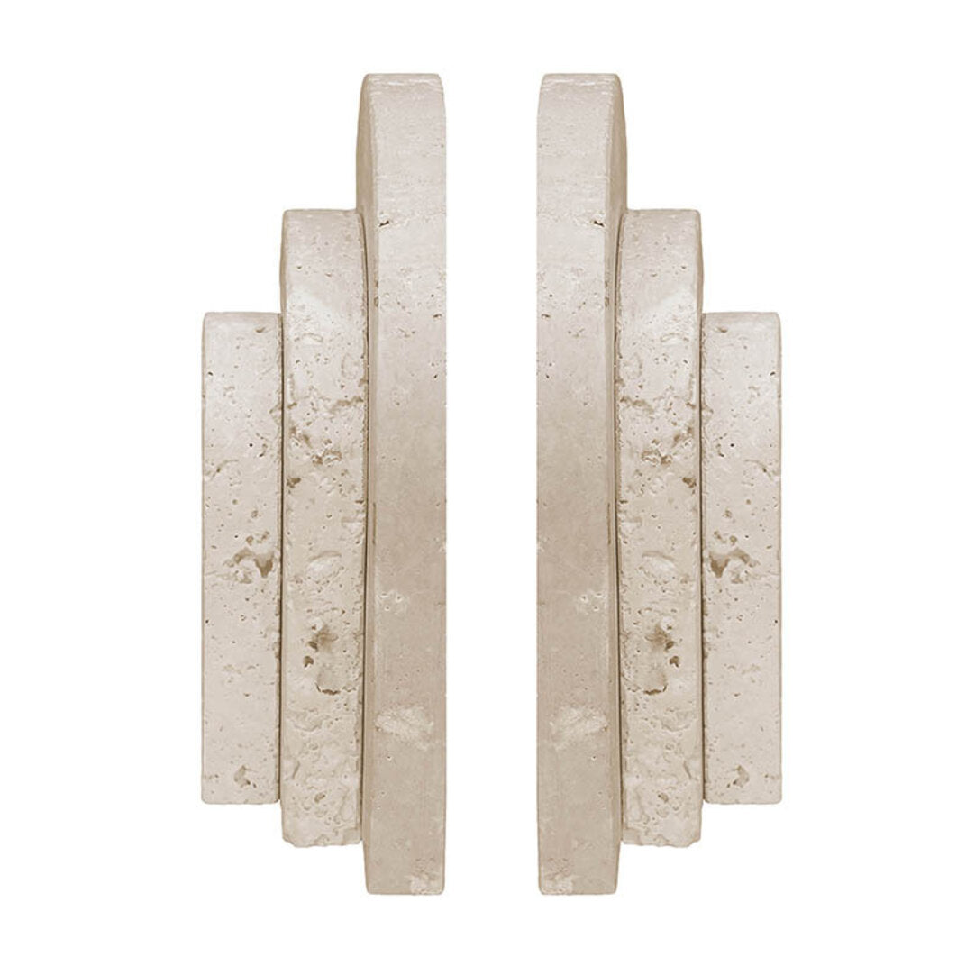 Tibor Set Of Two Arched Travertine Bookends