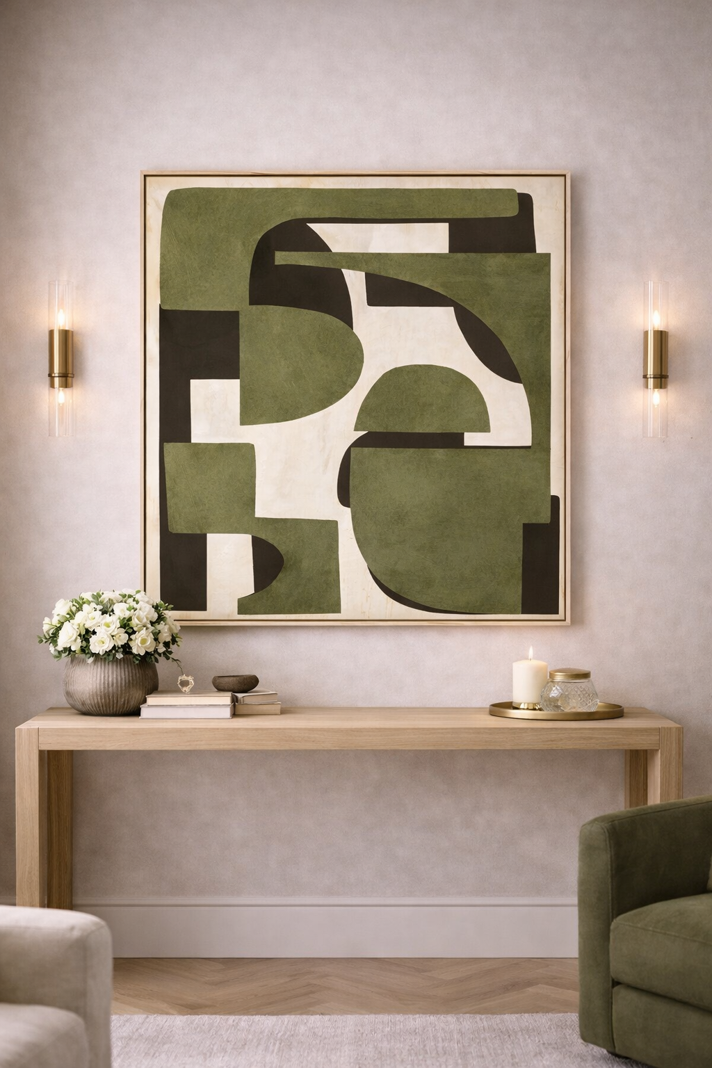 Astratto Green Textured Abstract Wall Art