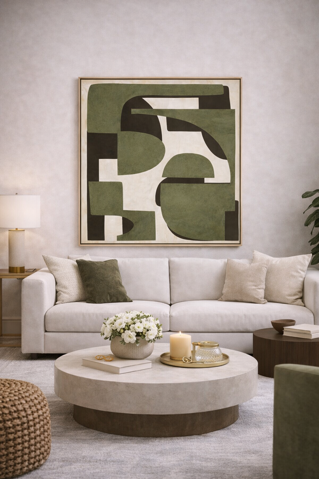 Astratto Green Textured Abstract Wall Art
