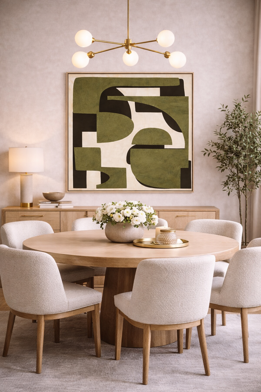 Astratto Green Textured Abstract Wall Art