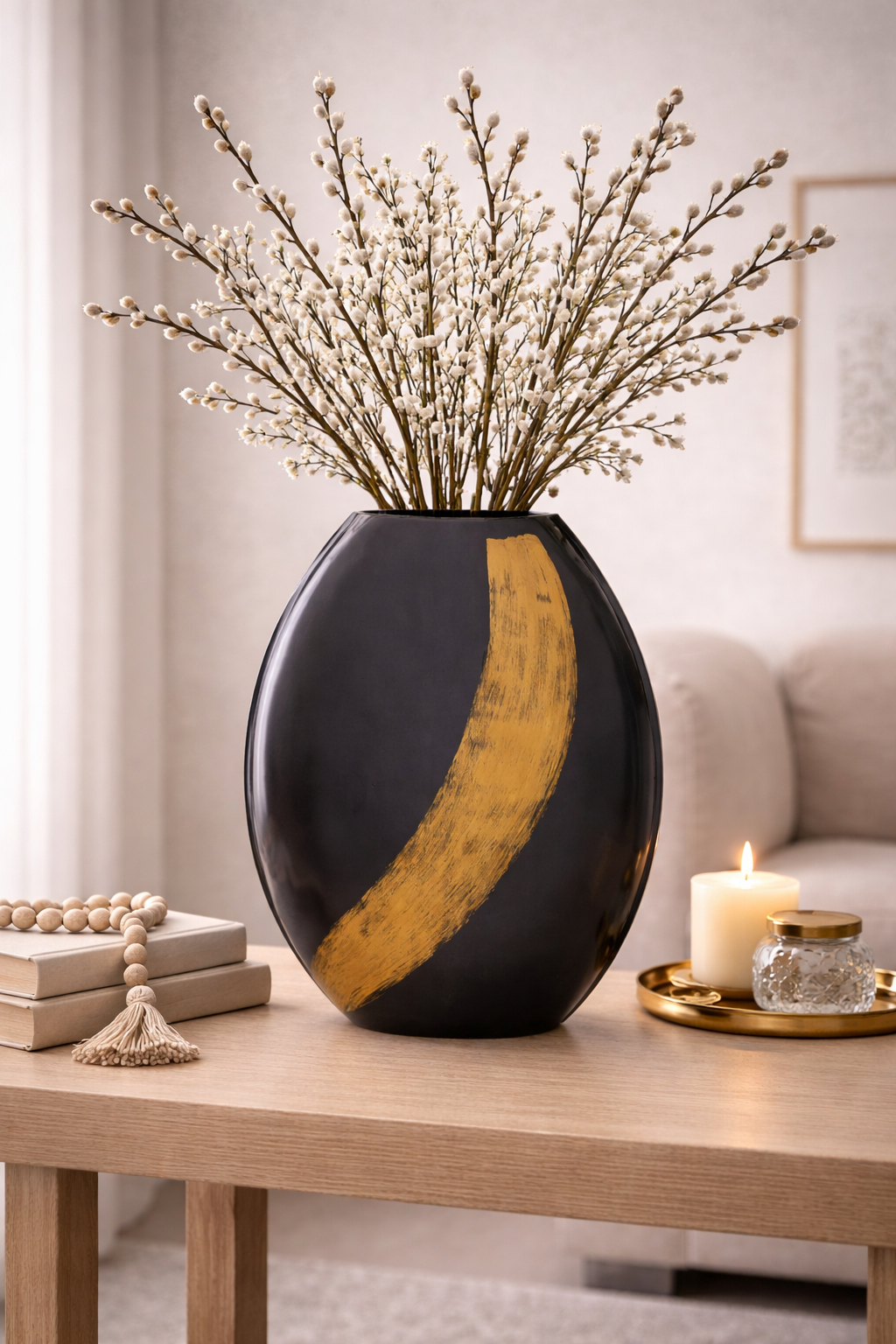 Alma Blue And Gold Large Vase