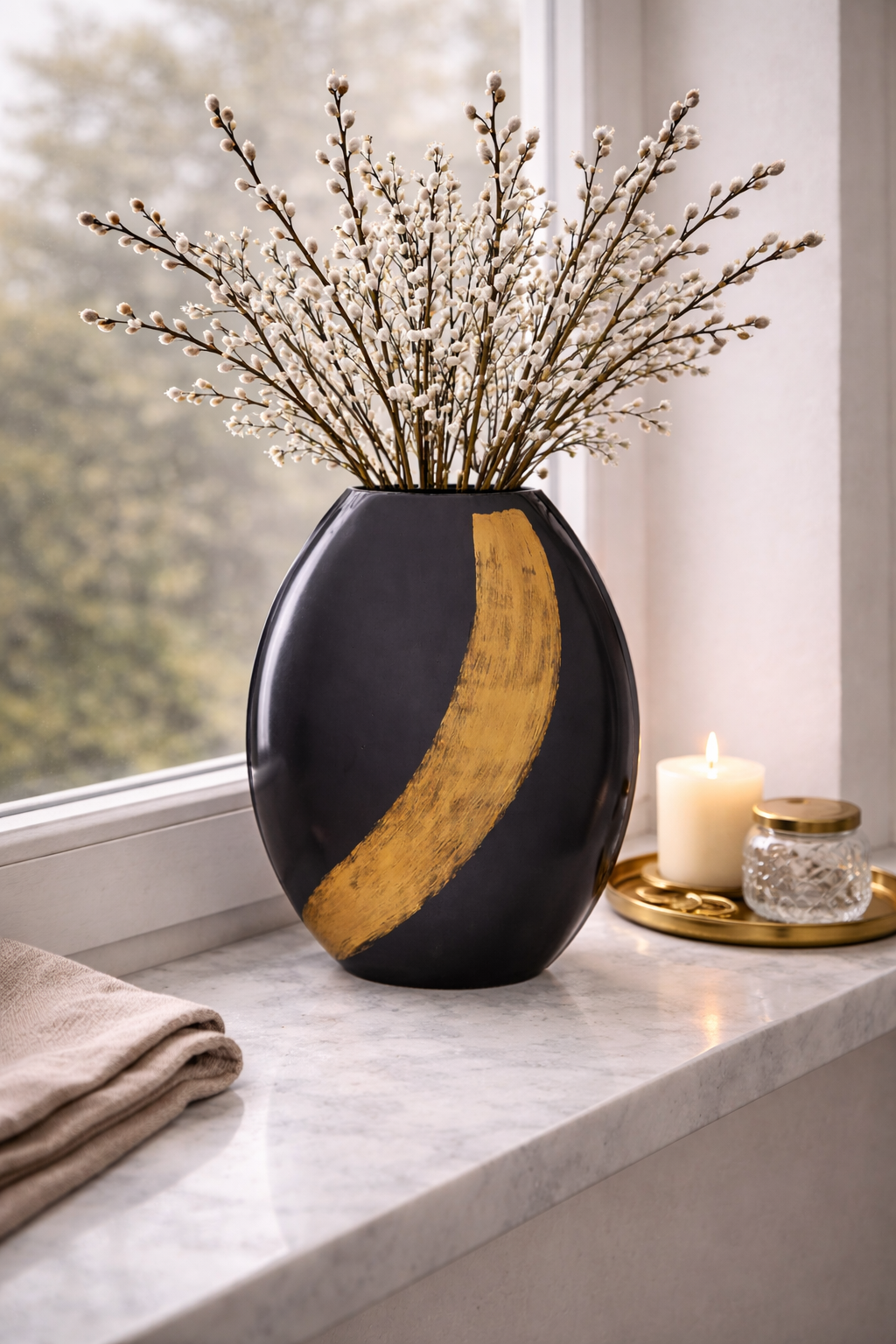 Alma Blue And Gold Large Vase