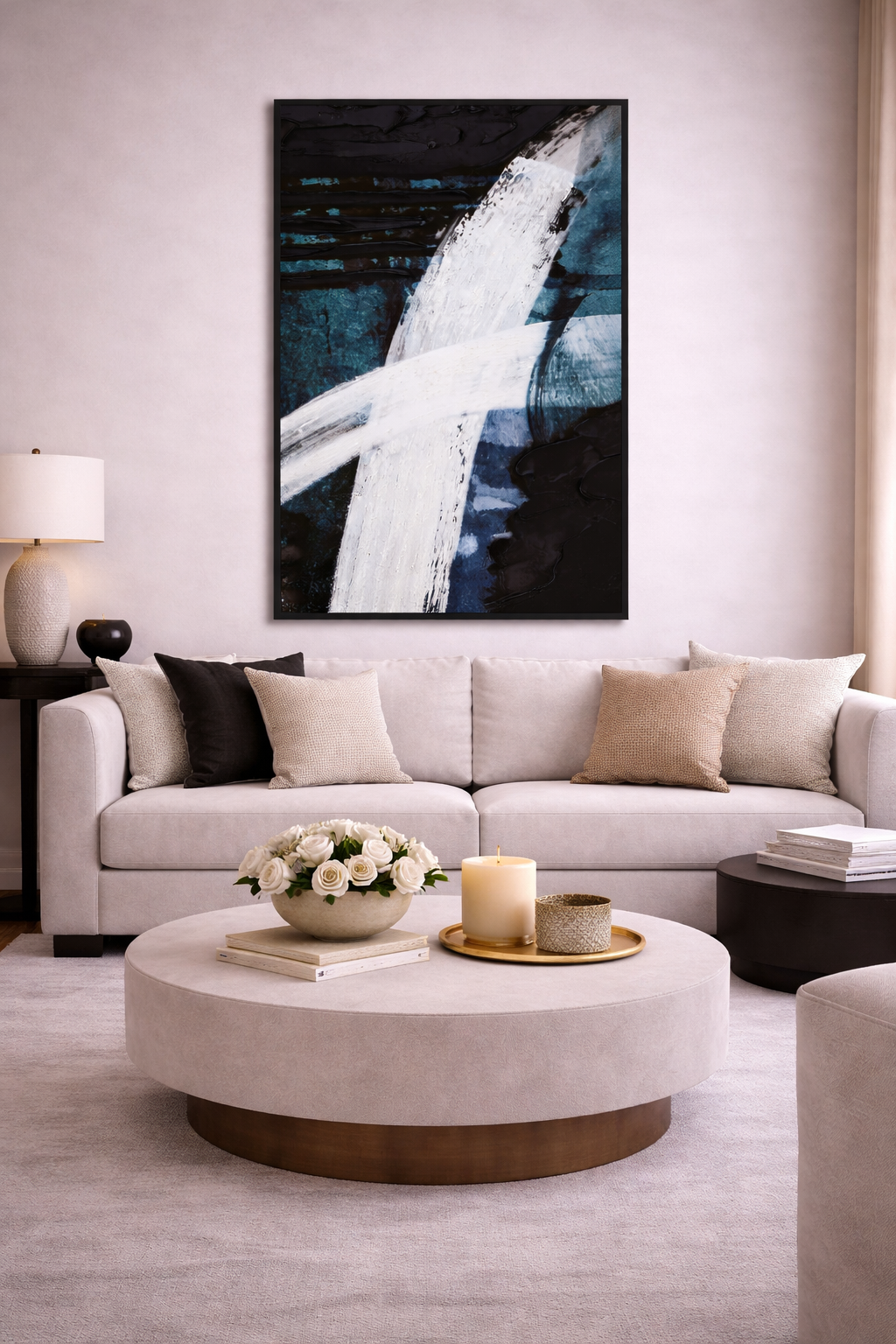 Astratto Blue and Black Wall Art