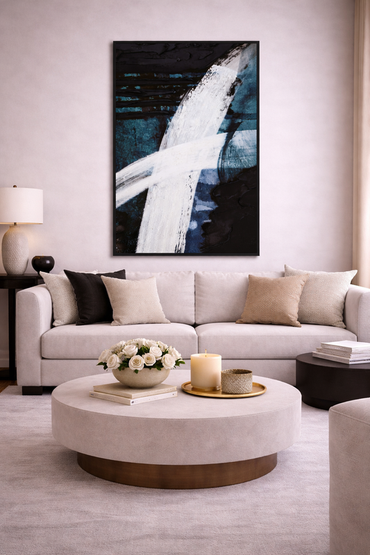 Astratto Blue and Black Wall Art