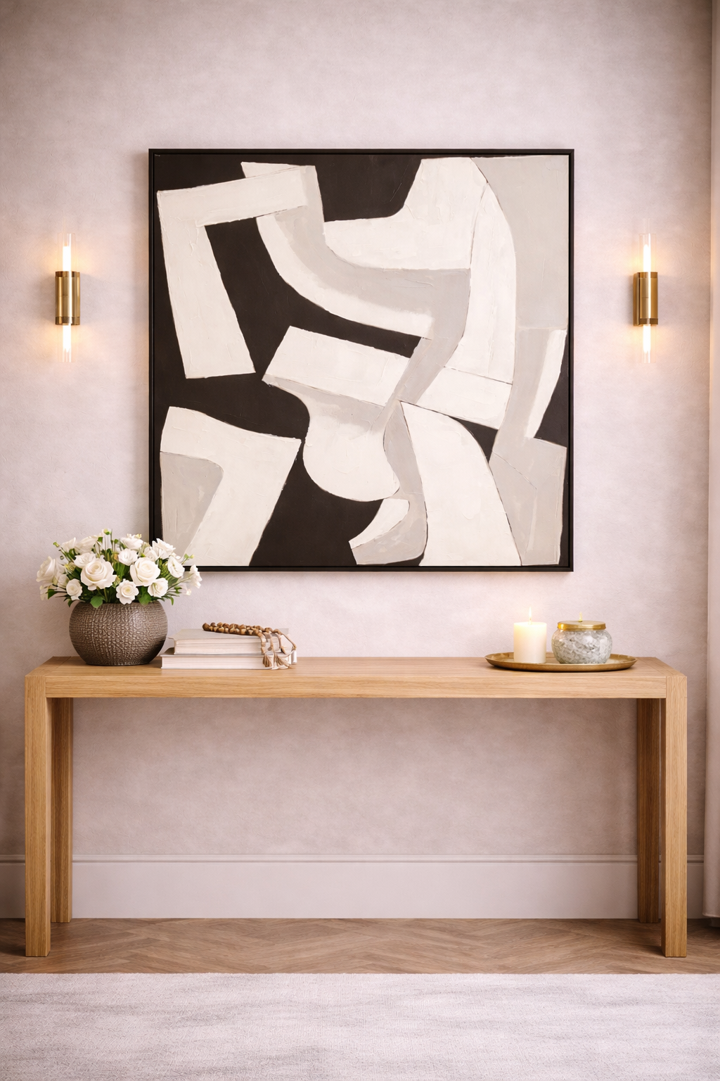 Astratto Monochrome Abstract Textured Wall Art