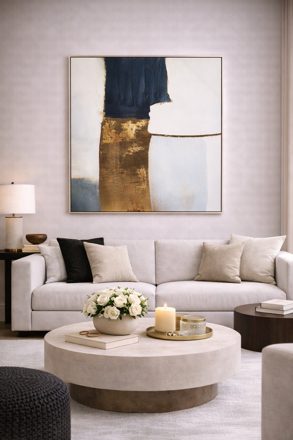 Astratto Blue and Gold Foil Wall Art