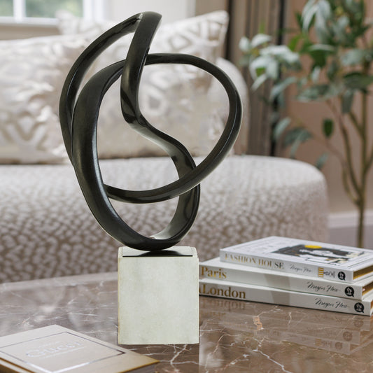 Mirano Black Finish Nickel Knot Sculpture