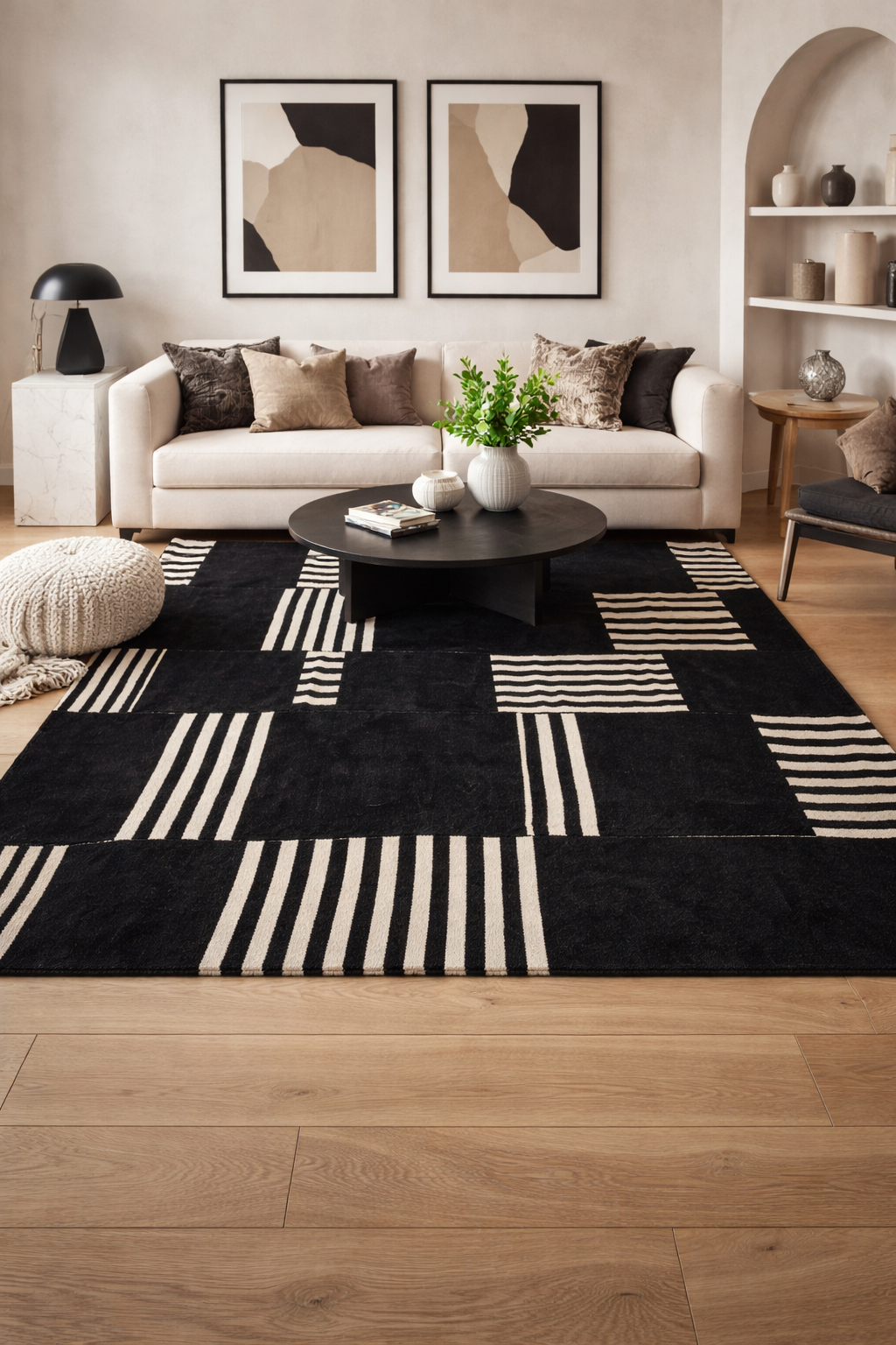 Bosie Black And White Rug