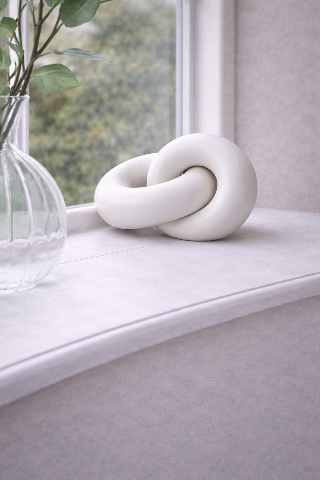 Cato White Wood Small Knot Decor