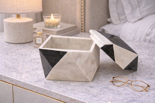 Donato Black and White Large Trinket Box