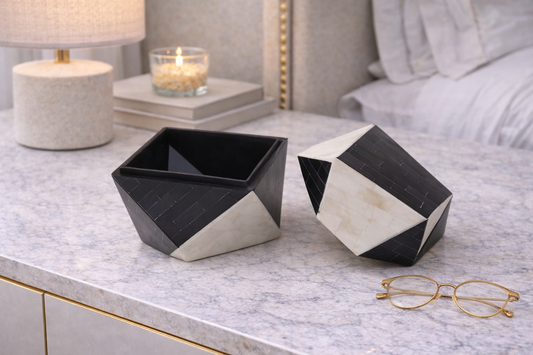 Donato Black and White Small Trinket Box