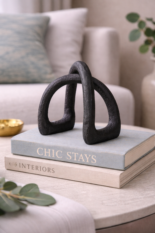 Deriva Textured Black Sculpture